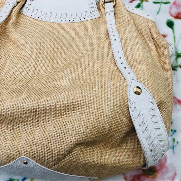 Cole Haan Collection Woven Straw Leather Large Bag - Picture 9 of 16